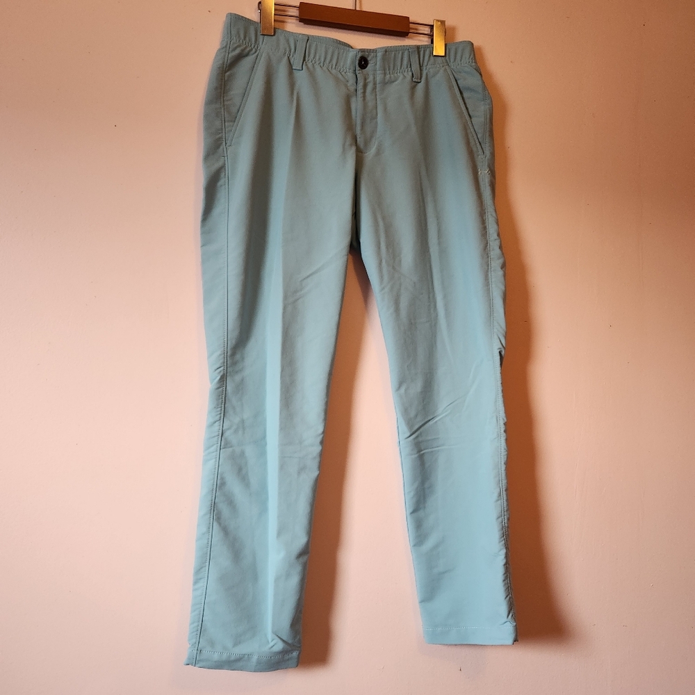 Under Armour Mens Match Play Tapered Leg Golf Pants Light Blue 34x30